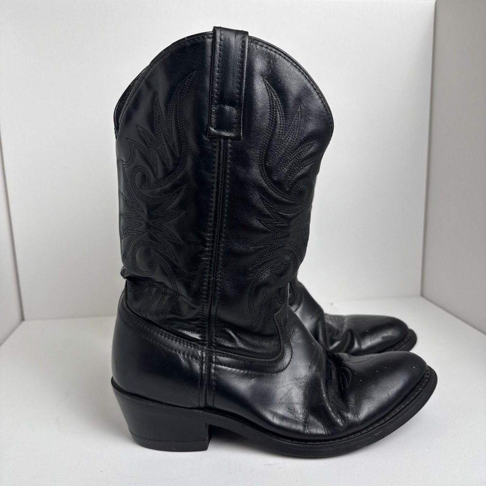 Laredo 4240 Mens Black Leather Western Cowboy Boots Size 8.5D